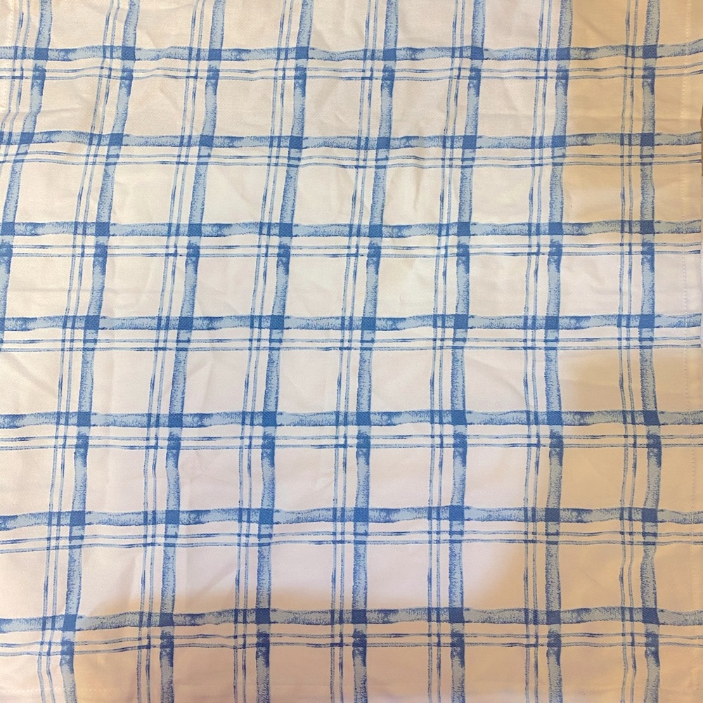 Blue and white table napkins